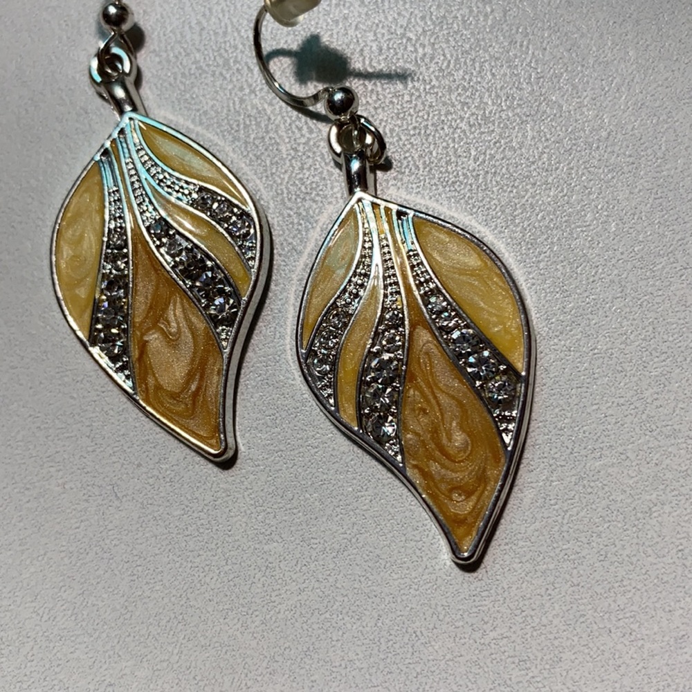 Tan dangle earrings
